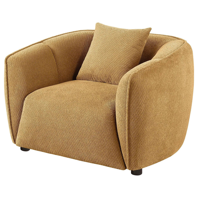 Aleisha Chenille Upholstered Accent Chair Mustard Yellow by Unique Piece Furniture