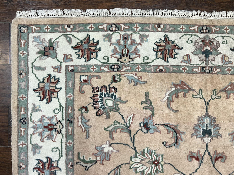 Indo Persian Rug 6x9, Handmade Vintage Wool Carpet, Floral Allover by Jewel Rugs