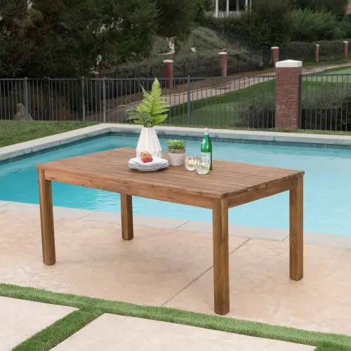 Extendable Acacia Wood Outdoor Dining Table by HouseOfZazla