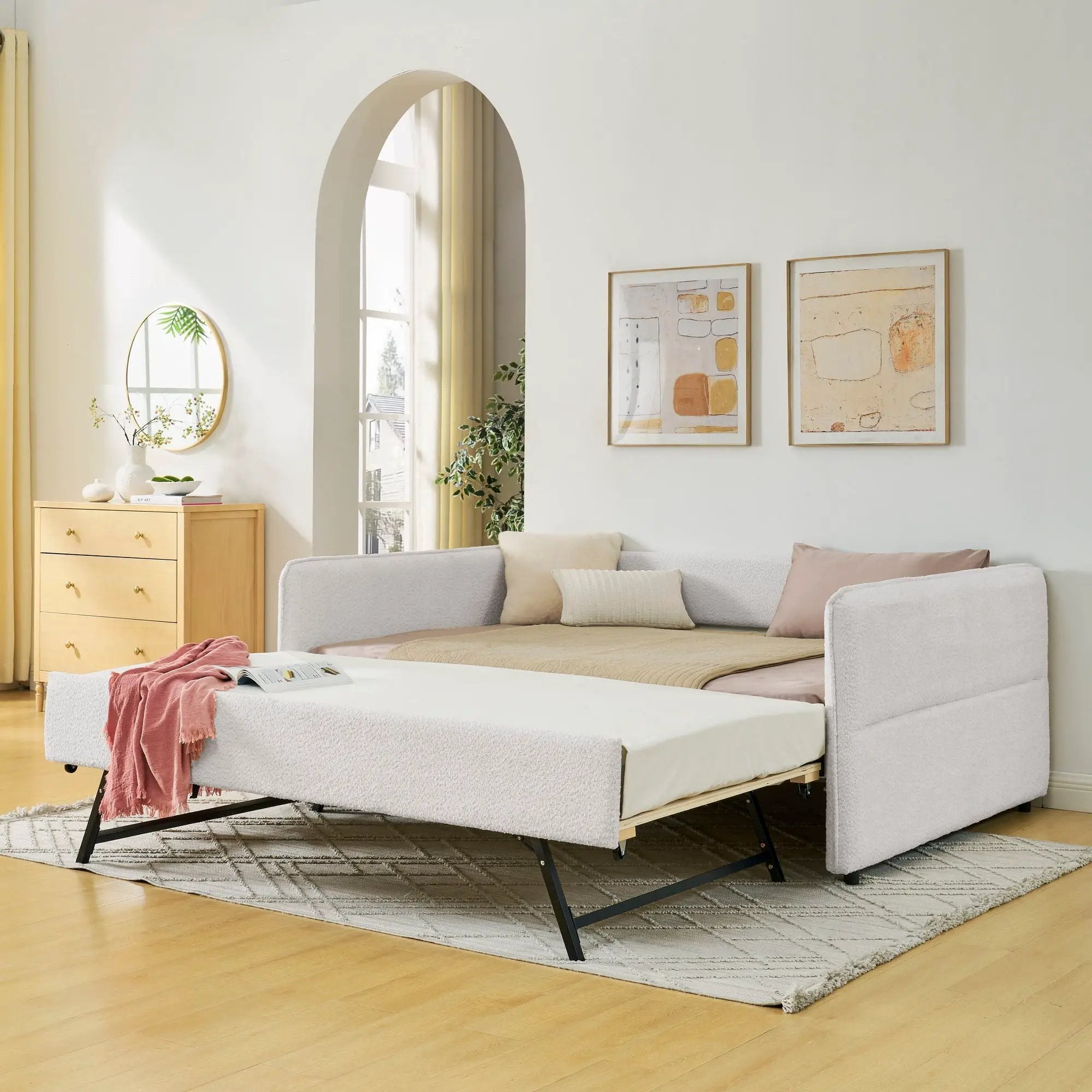 Upholstered Daybed With Pop Up Trundle by Unique Piece Furniture
