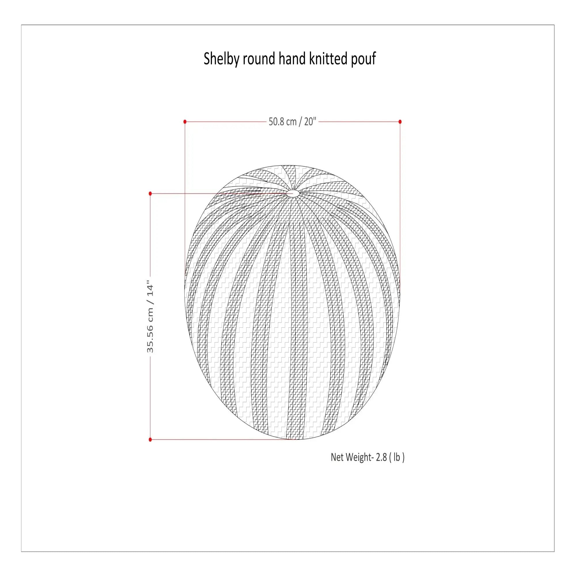 Shelby - Handcrafted Hand Knit Round Pouf by Unique Piece Furniture