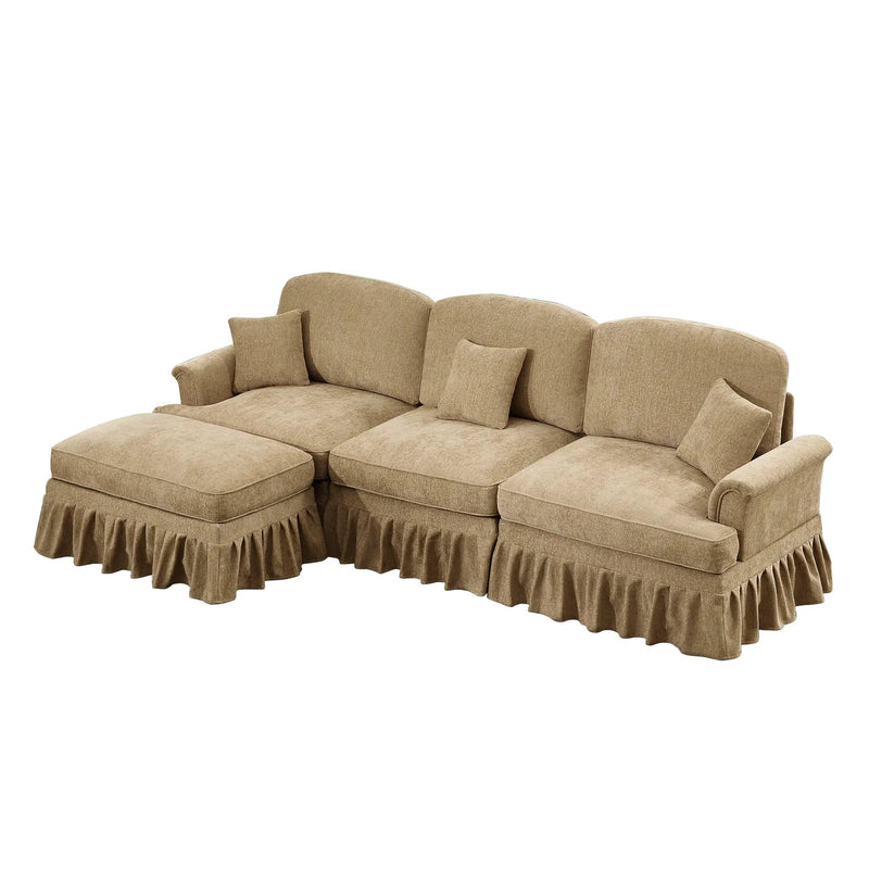 Mid Century Three Seater Modular L Shaped Sectional Couch, photo 8 of 10