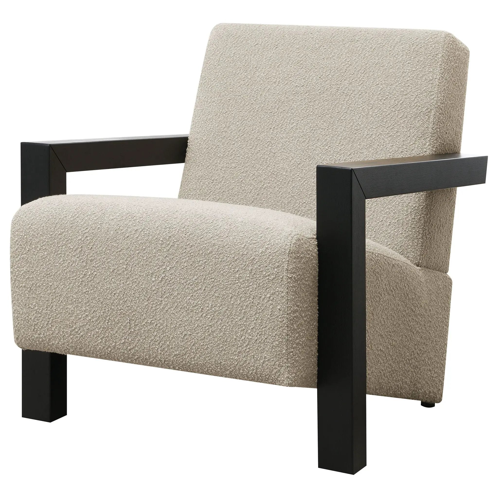 Fitzroy Boucle Upholstered Accent Arm Chair Latte by Unique Piece Furniture