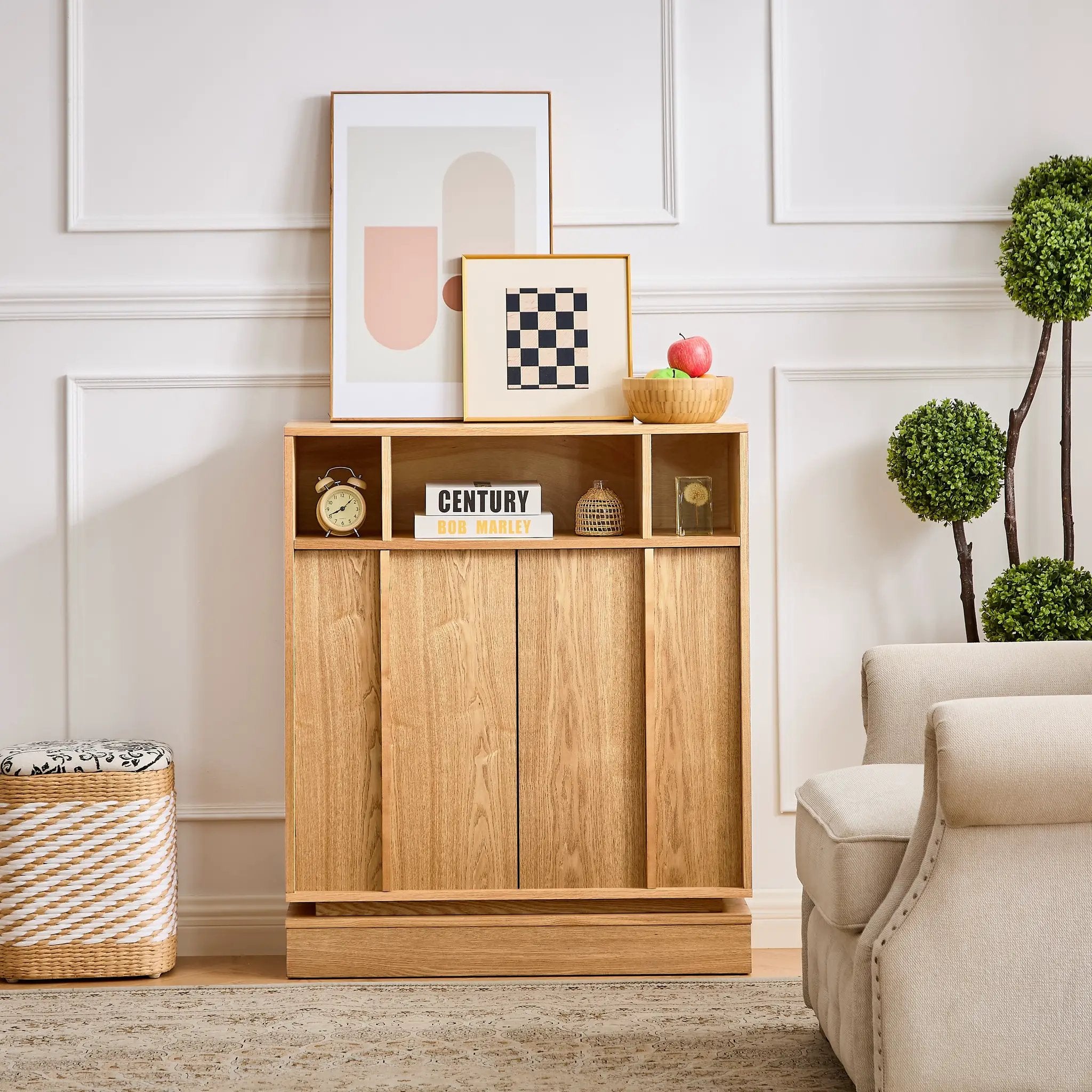 Farmhouse Fluted Sideboard Buffet Cabinet with Storage by HouseOfZazla