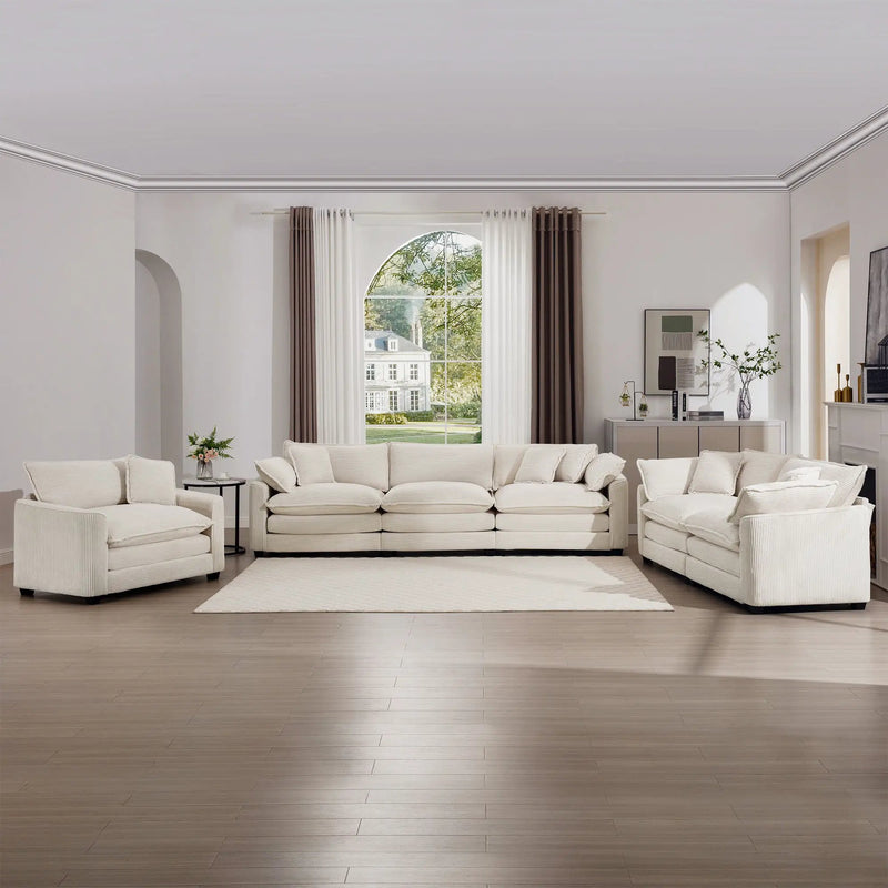 Elegant Oversized Sectional Sofa Set With Deep Seats And Flexible Layout by Unique Piece Furniture