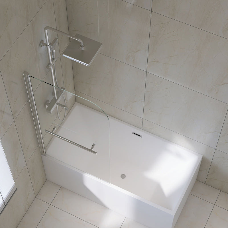 Bathtub Screen Framless Shower Door Tempered Glass Shower Panel - Transparent by HouseOfZazla