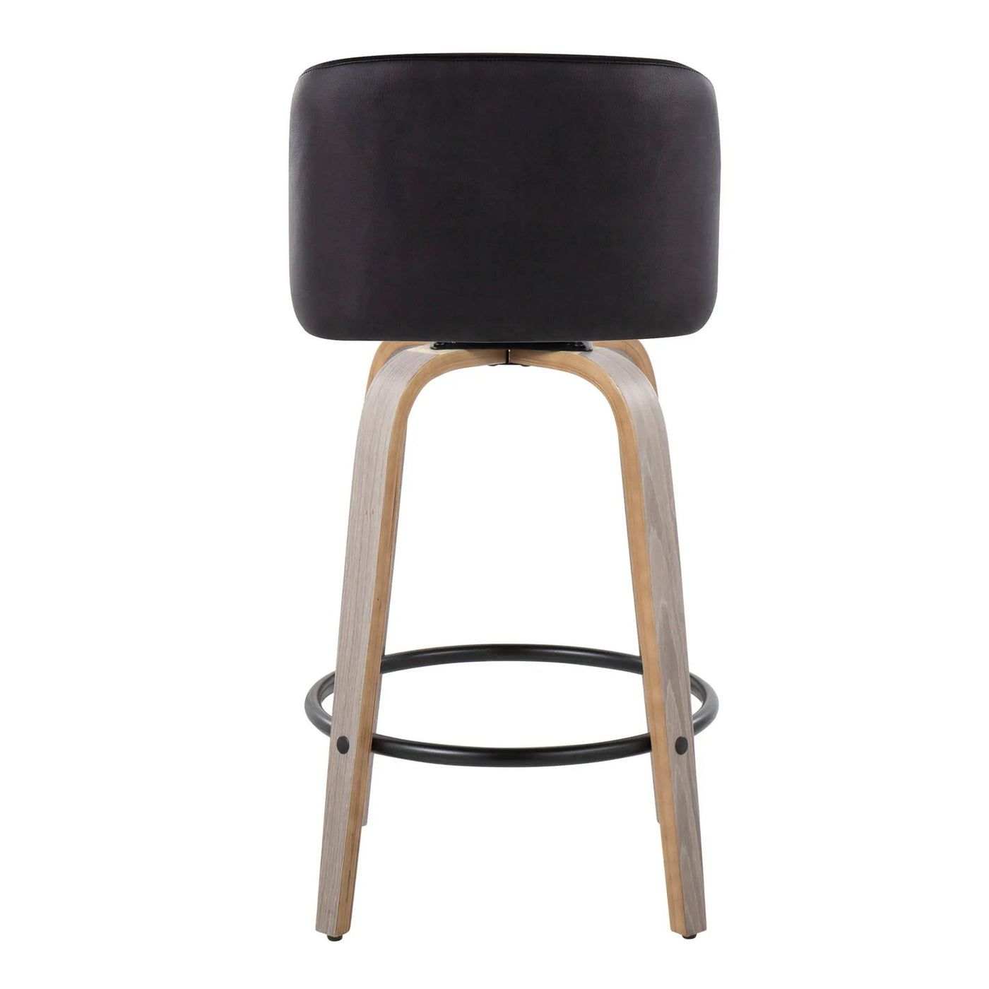 Toriano - Contemporary Fixed Height Counter Stool With Swivel & Round Footrest (Set of 2) by HouseOfZazla