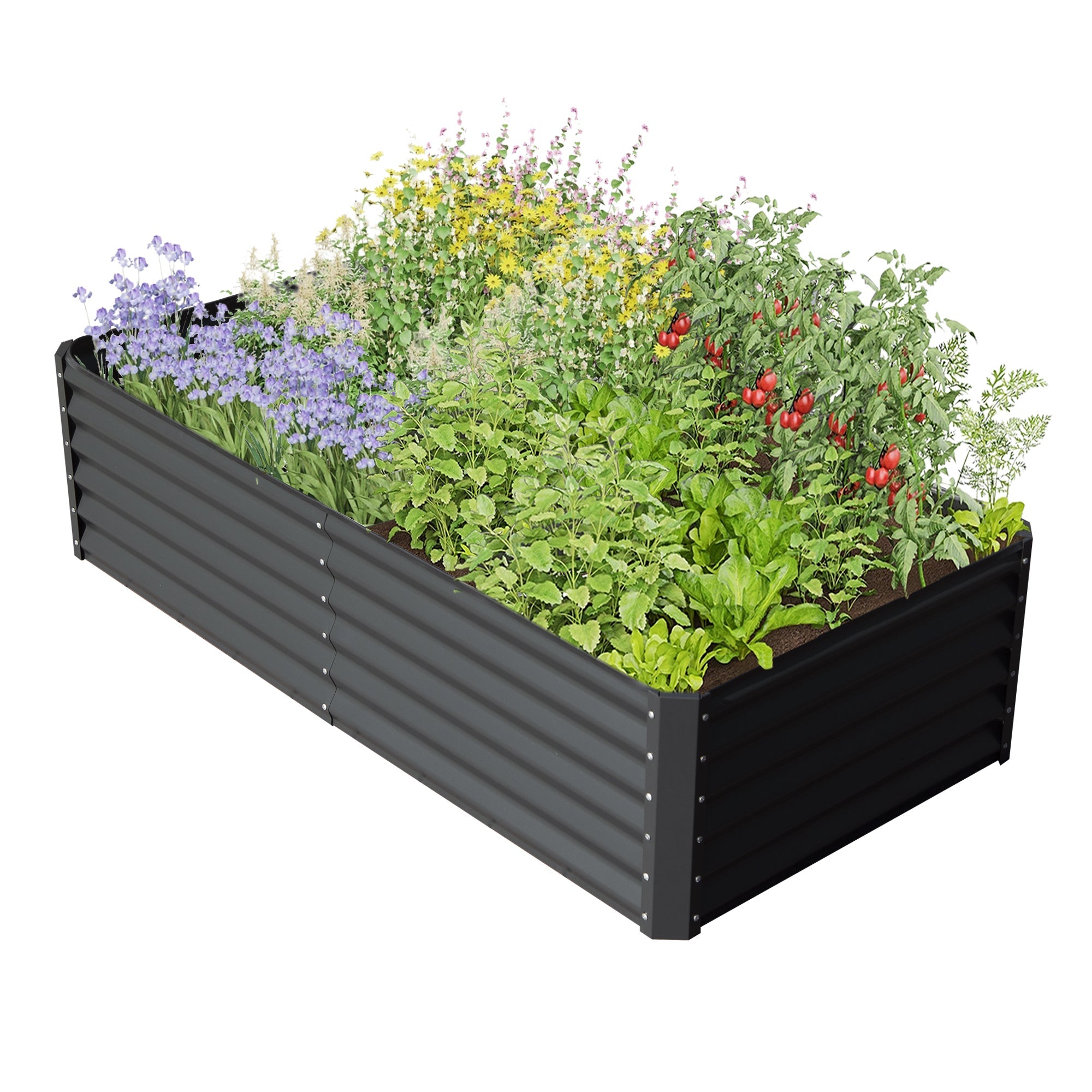8×4×1.5 ft Galvanized Raised Garden Bed by HouseOfZazla