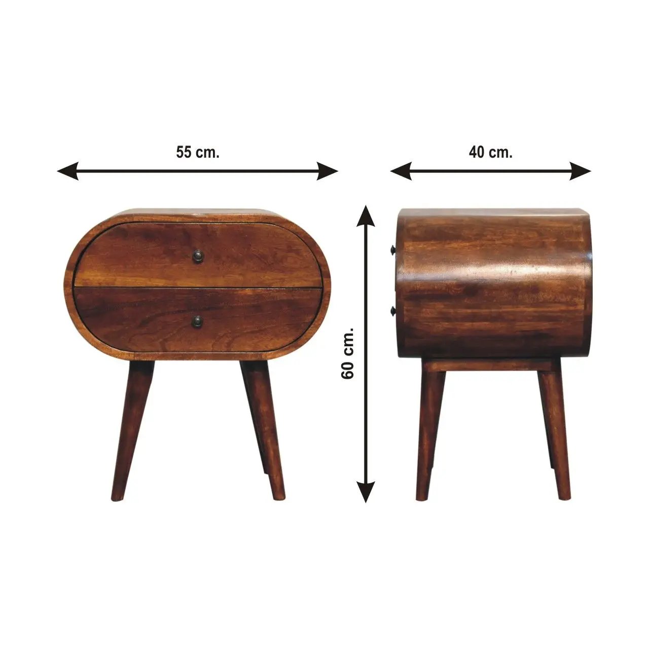 Large Chestnut Circular Bedside by HouseOfZazla