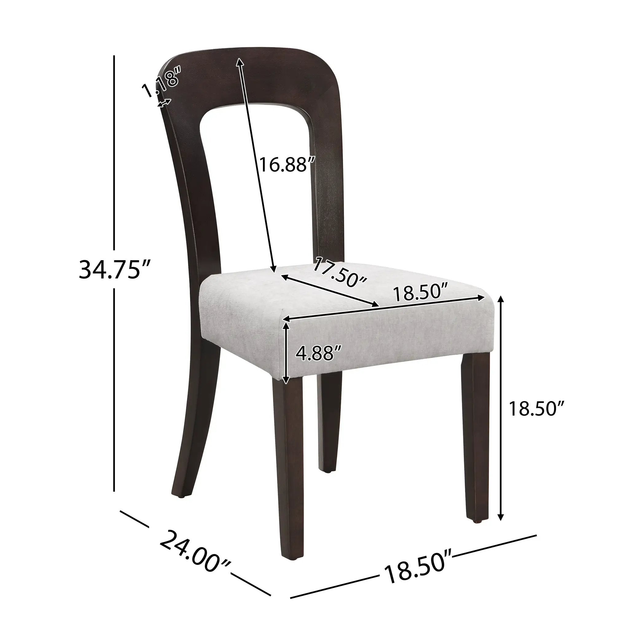 Dining Chairs Set of 2, Upholstered Kitchen Side Chairs by HouseOfZazla