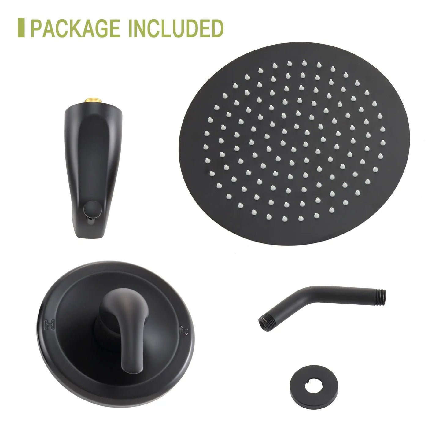 10" Round Rain Shower Head System With Waterfall Tub Spout, Wall Mounted, Stainless Steel by HouseOfZazla