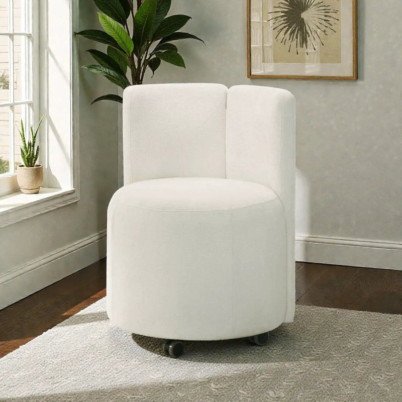Side Chair With Swivel (Set of 2) - White by HouseOfZazla