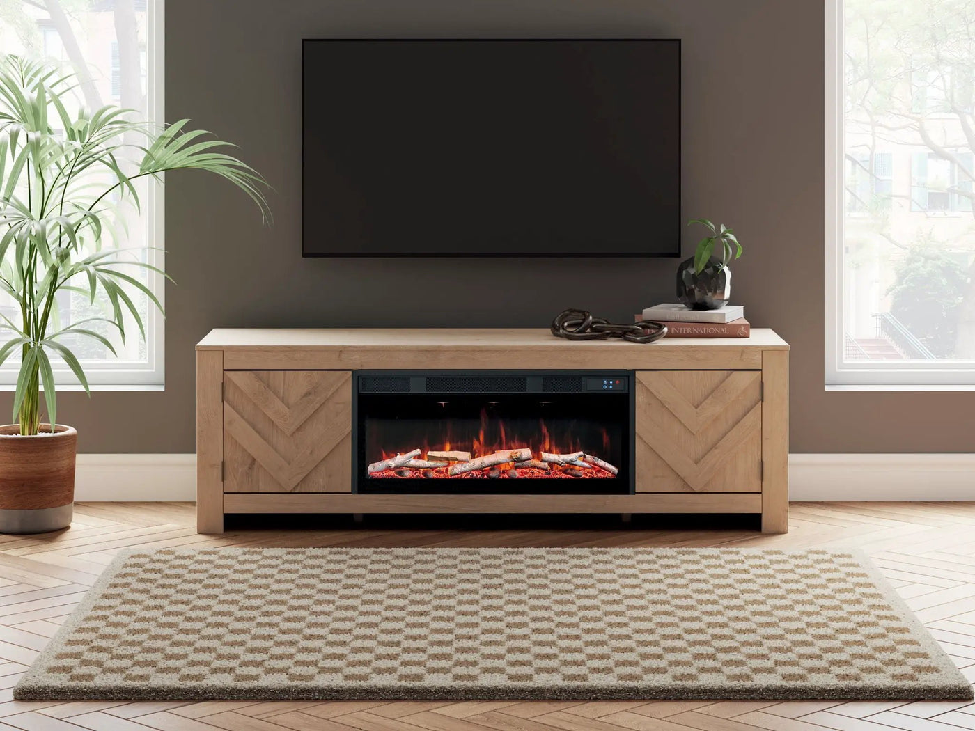 Cayboni - LG TV Stand With Fireplace Option by Unique Piece Furniture