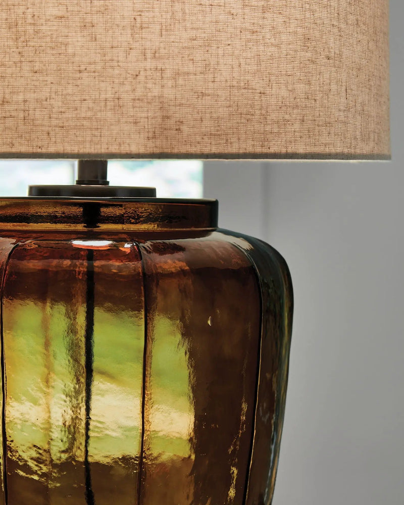 Bainmore - Glass Table Lamp - Amber by Unique Piece Furniture