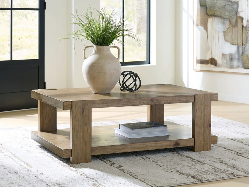 Flangren - Rectangular Cocktail Table - Light Brown by Unique Piece Furniture