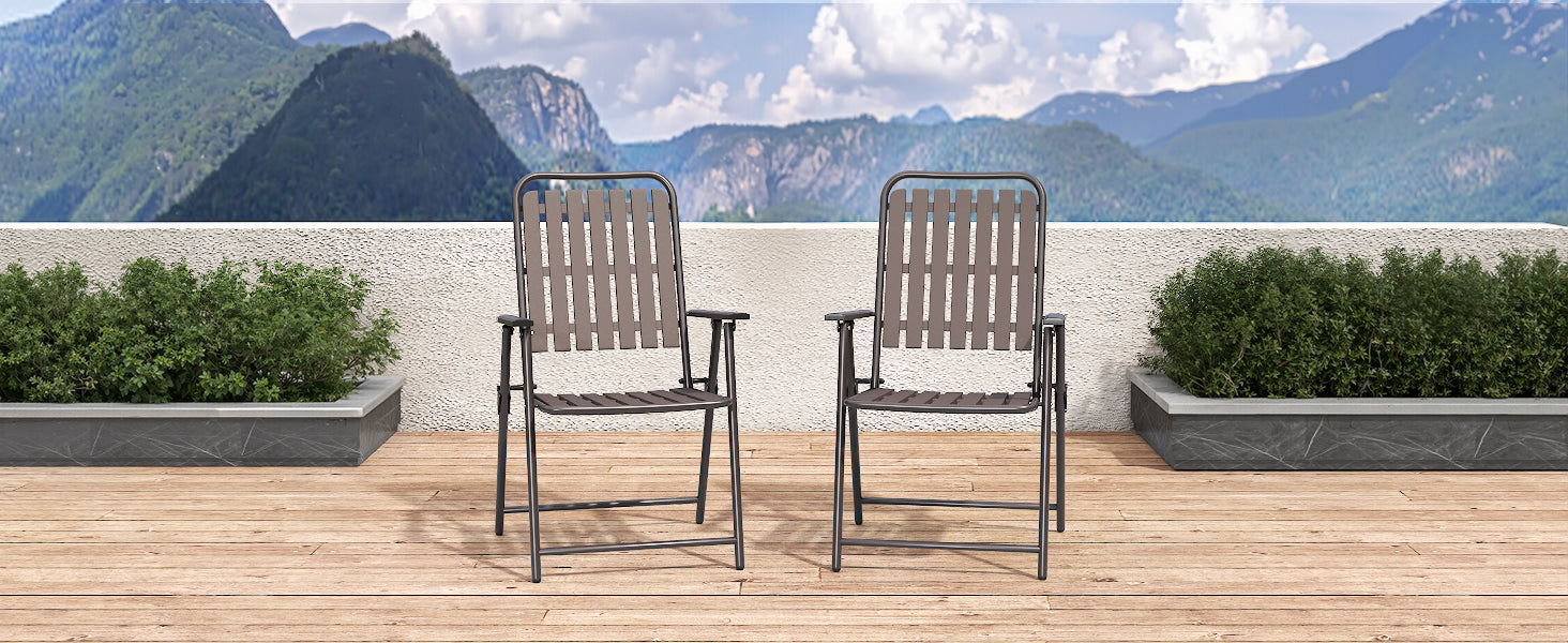 Brown 2-Piece Folding Chair, No Assembly Required by HouseOfZazla