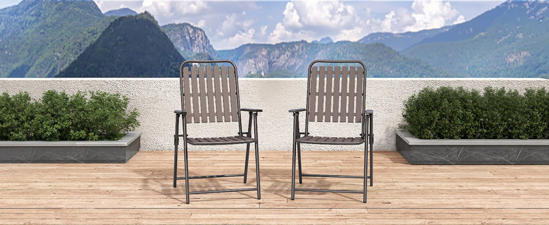 Brown 2-Piece Folding Chair, No Assembly Required by HouseOfZazla