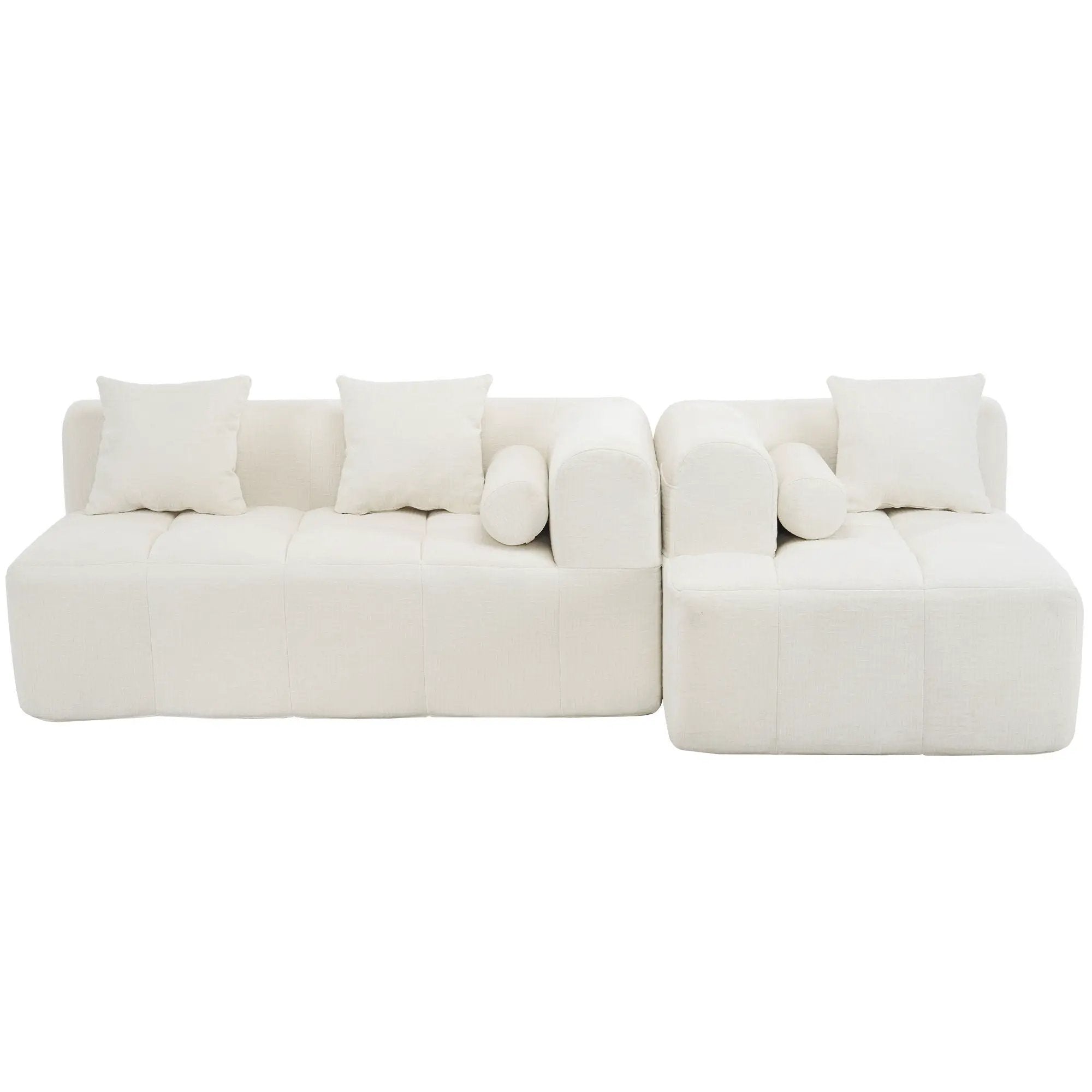 Sectional Free Combined Sofa With 2 Side Pockets by HouseOfZazla