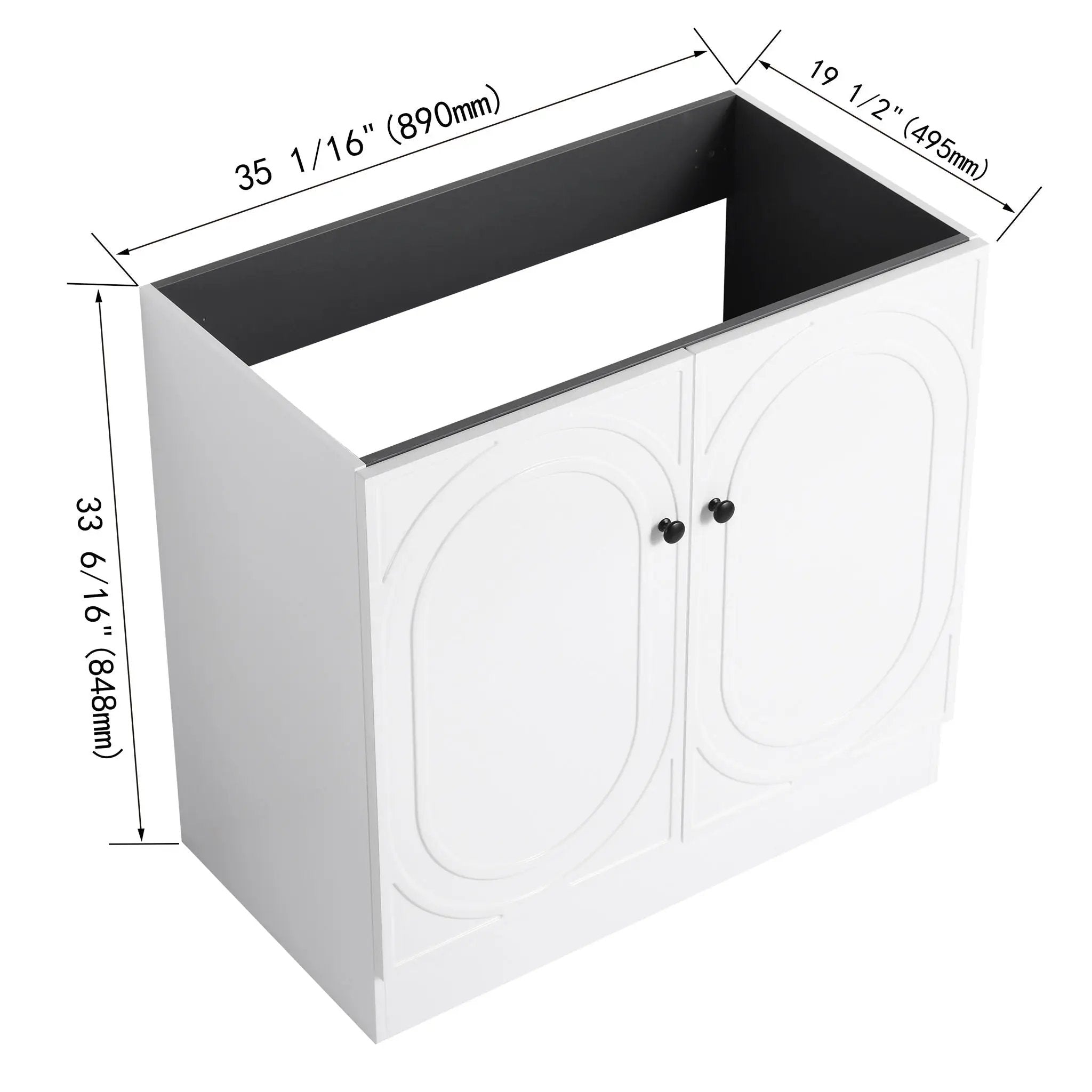 Modern Freestanding Bathroom Vanity With Soft Close Cabinet Doors by HouseOfZazla