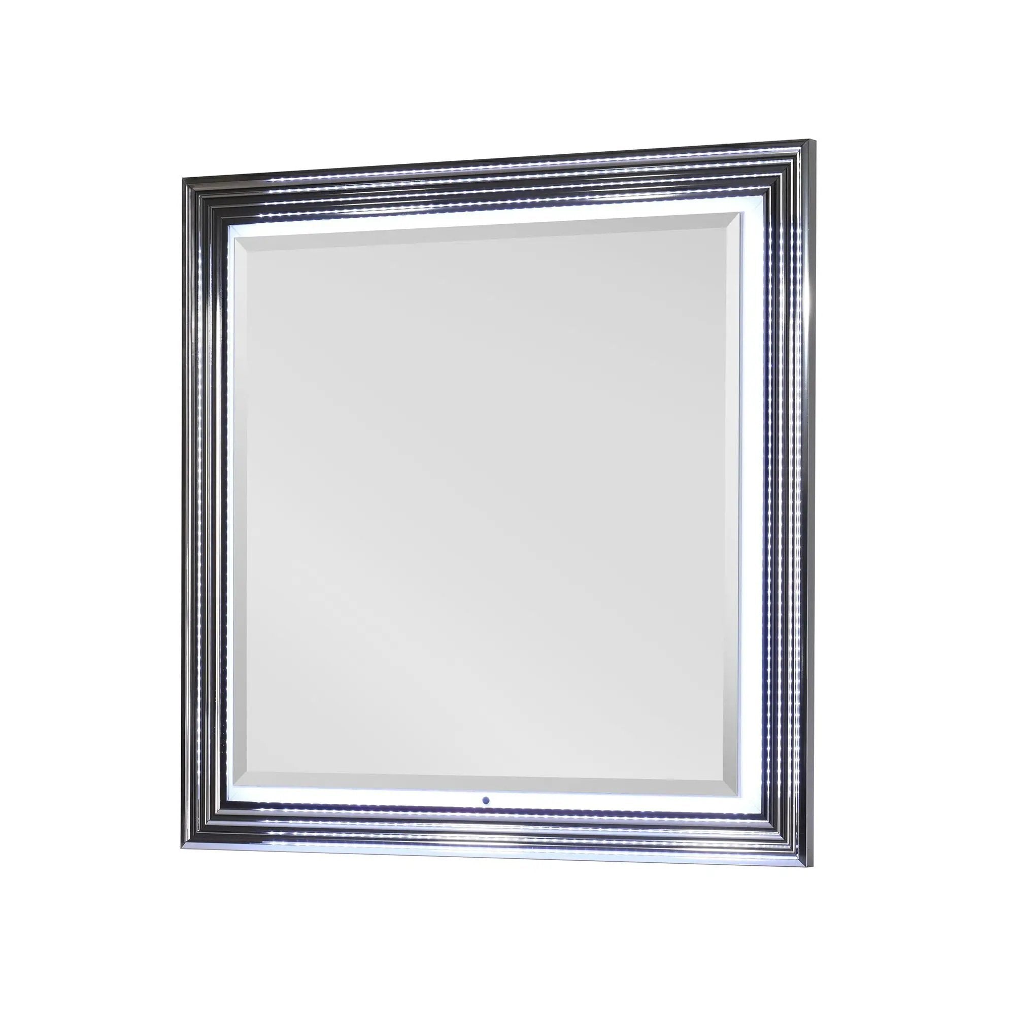 Moon - Smooth Mirror With LED - White by Unique Piece Furniture