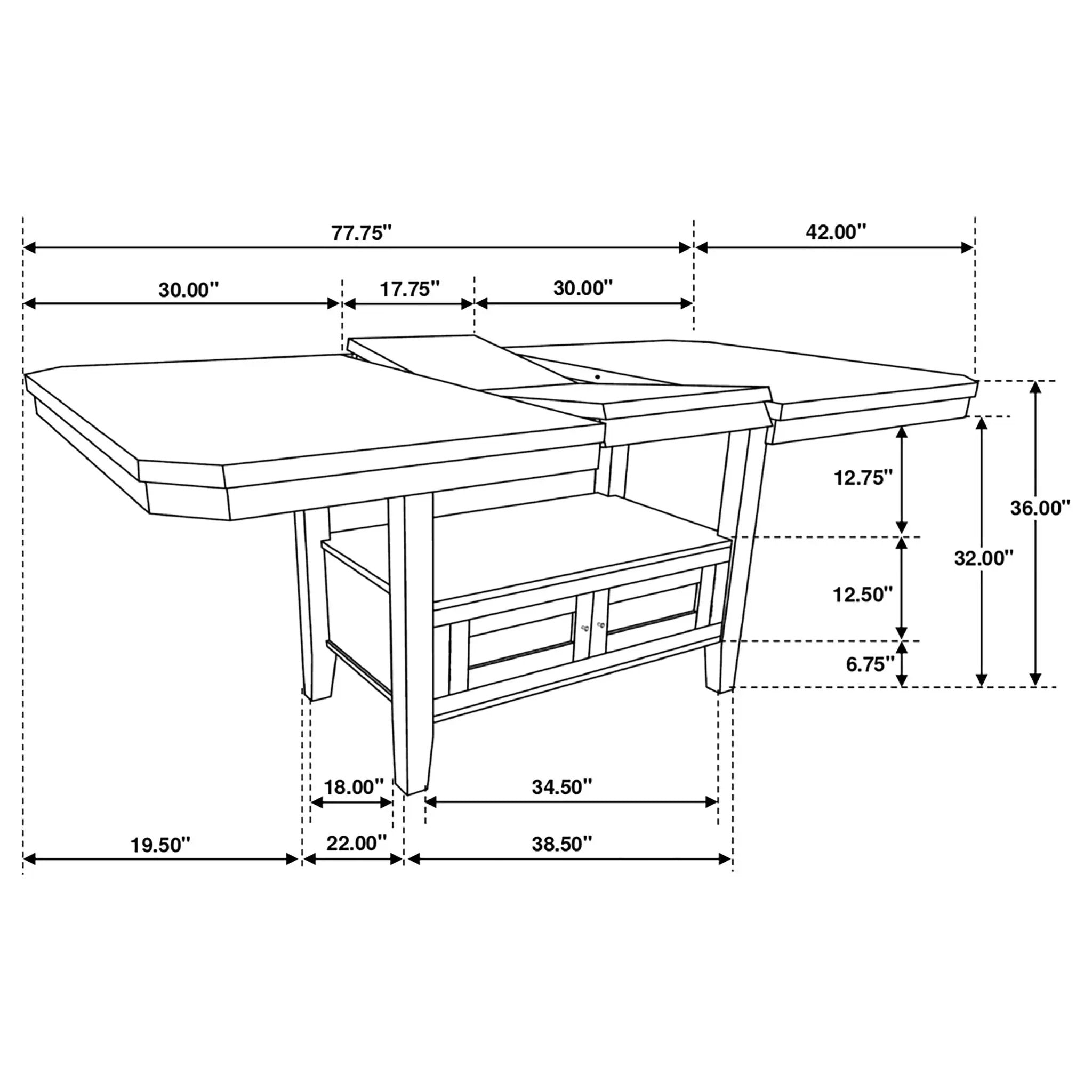 Prentiss - Extension Counter Dining Table - Cappuccino by HouseOfZazla