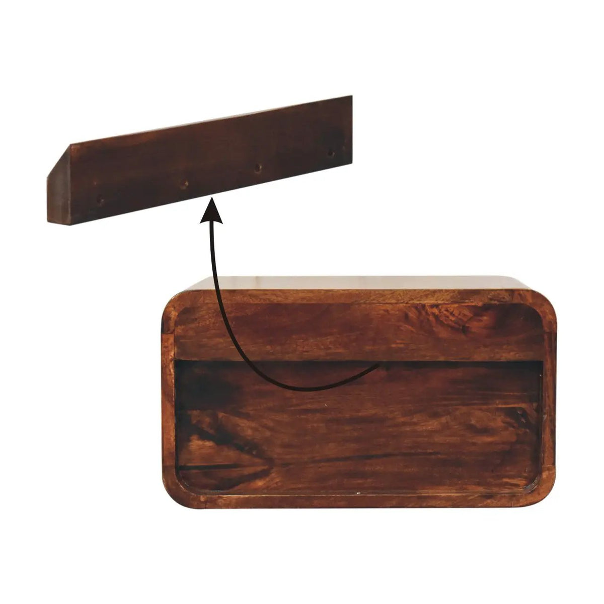 Solid Wood Curved California Nightstand by HouseOfZazla