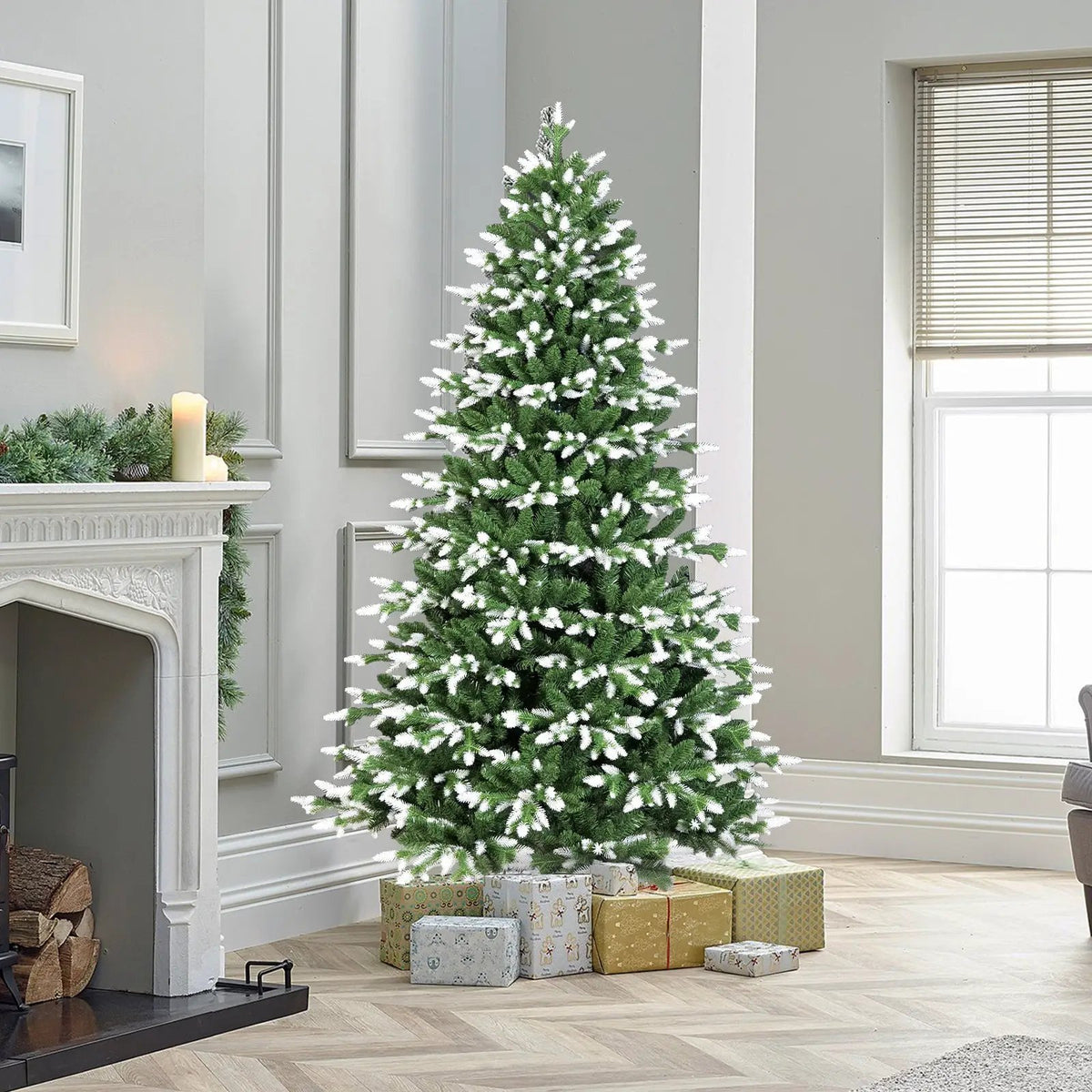 5FT Artificial Christmas Tree with White‑Tipped PE & PVC Mixed Tips by HouseOfZazla