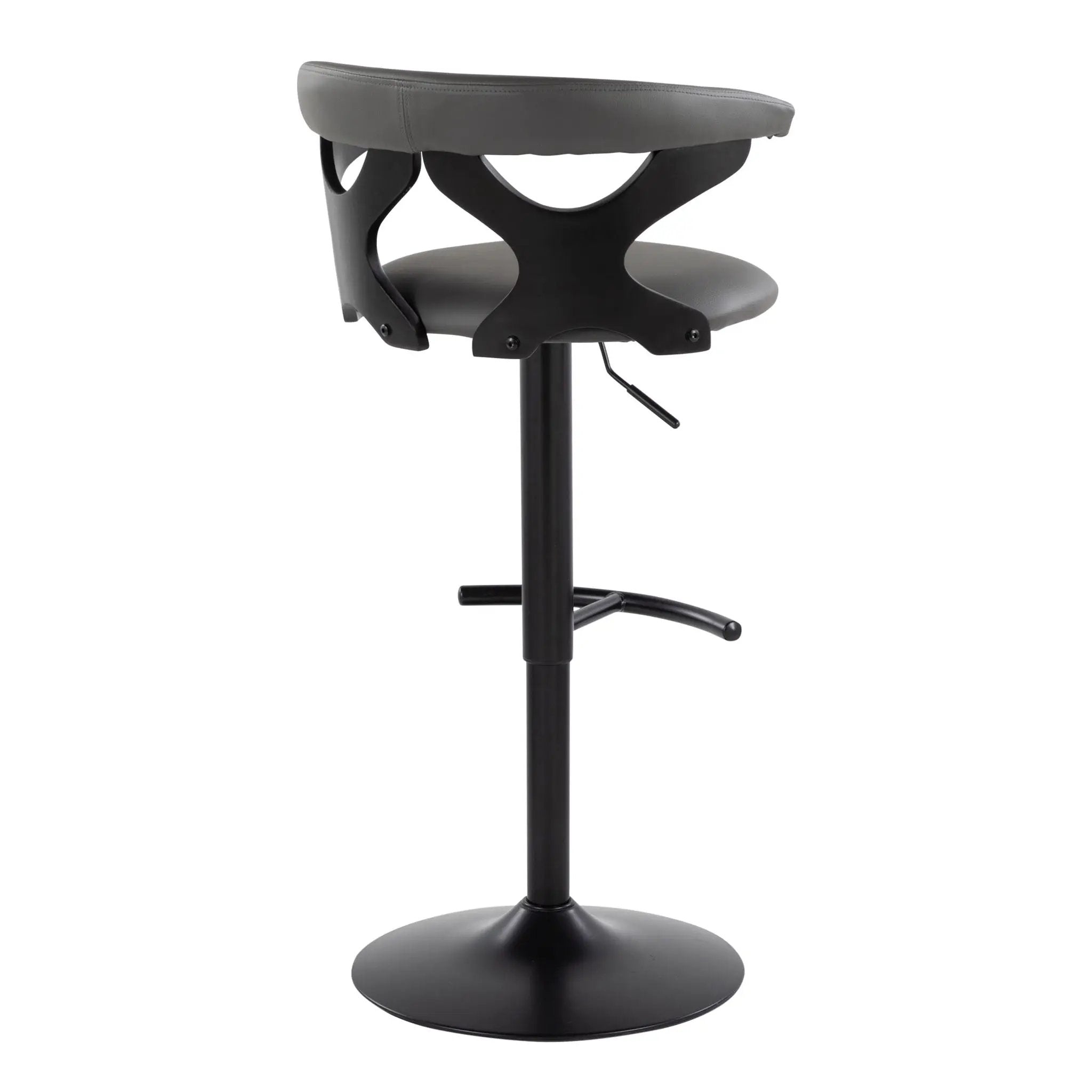 Gardenia - Contemporary Adjustable Barstool With Swivel With Rounded T Footrest (Set of 2) by HouseOfZazla