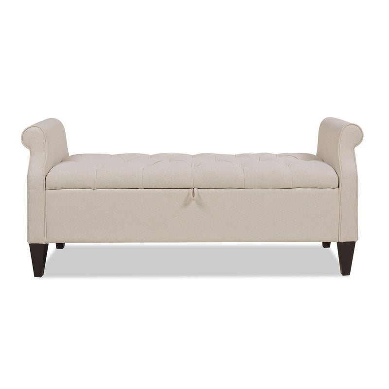 Jacqueline - Tufted Roll Arm Storage Bench by HouseOfZazla