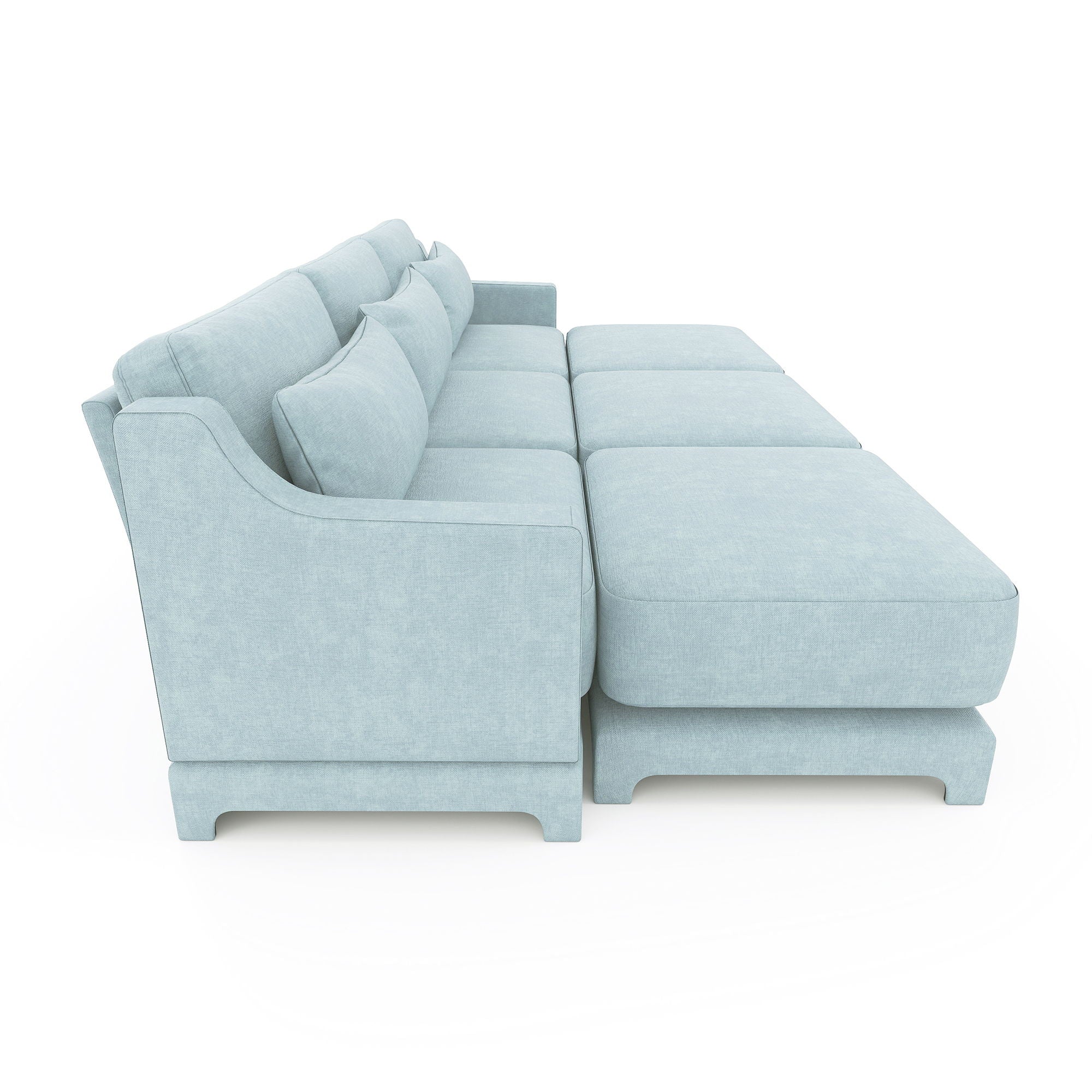 Stylish Sofa With Ottoman And Lumbar Pillows, Ergonomic Design by HouseOfZazla