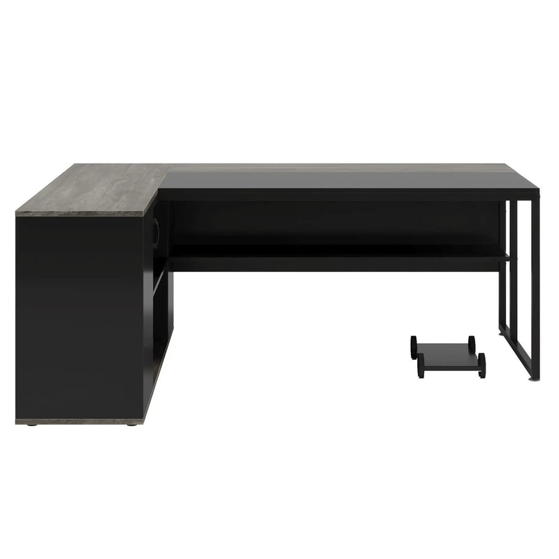 L-Shaped Executive Desk With Cabinet Storage by HouseOfZazla