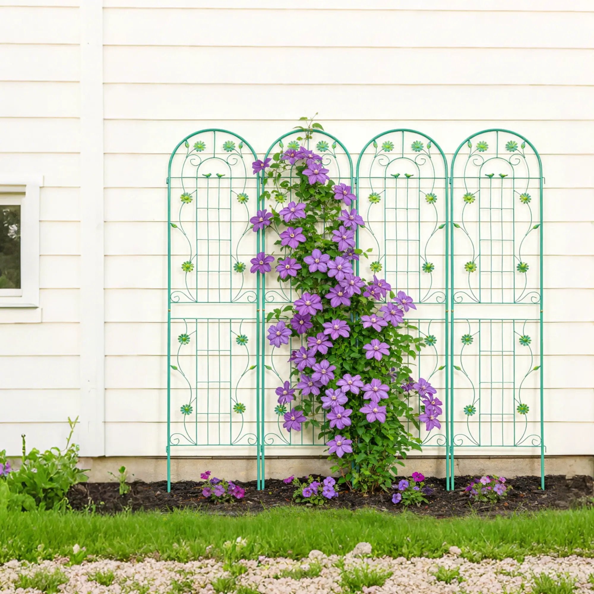 Metal Garden Trellis Rustproof Trellis For Climbing Plant Outdoor Flower Support by HouseOfZazla
