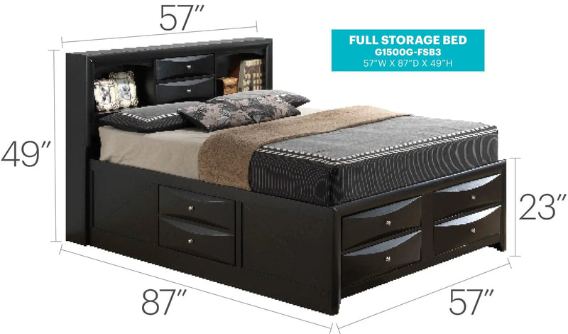 Modern Design Storage Bed With Bookcase Headboard by HouseOfZazla