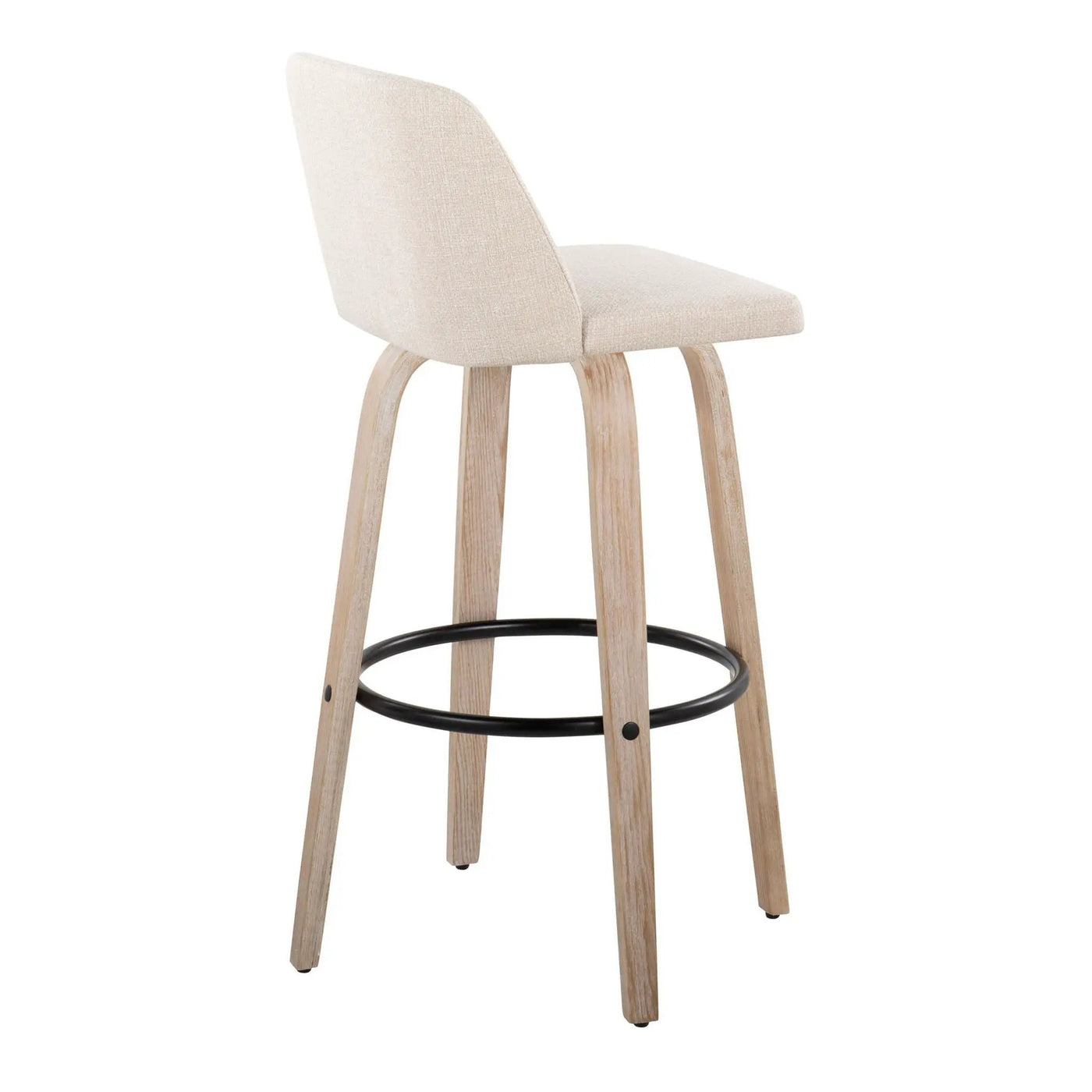 Toriano - Mid-Century Modern Fixed Height BarStool With Round Footrest (Set of 2) by HouseOfZazla