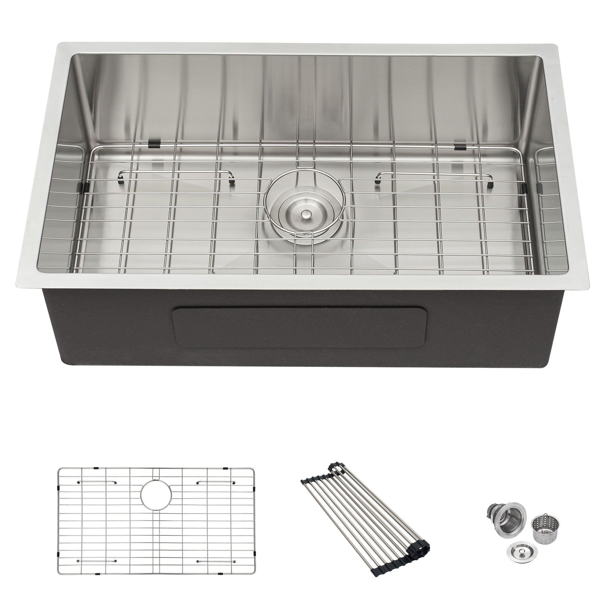 Modern Undermount Stainless Steel Kitchen Sink 16 Gauge, Deep Single Bowl by HouseOfZazla
