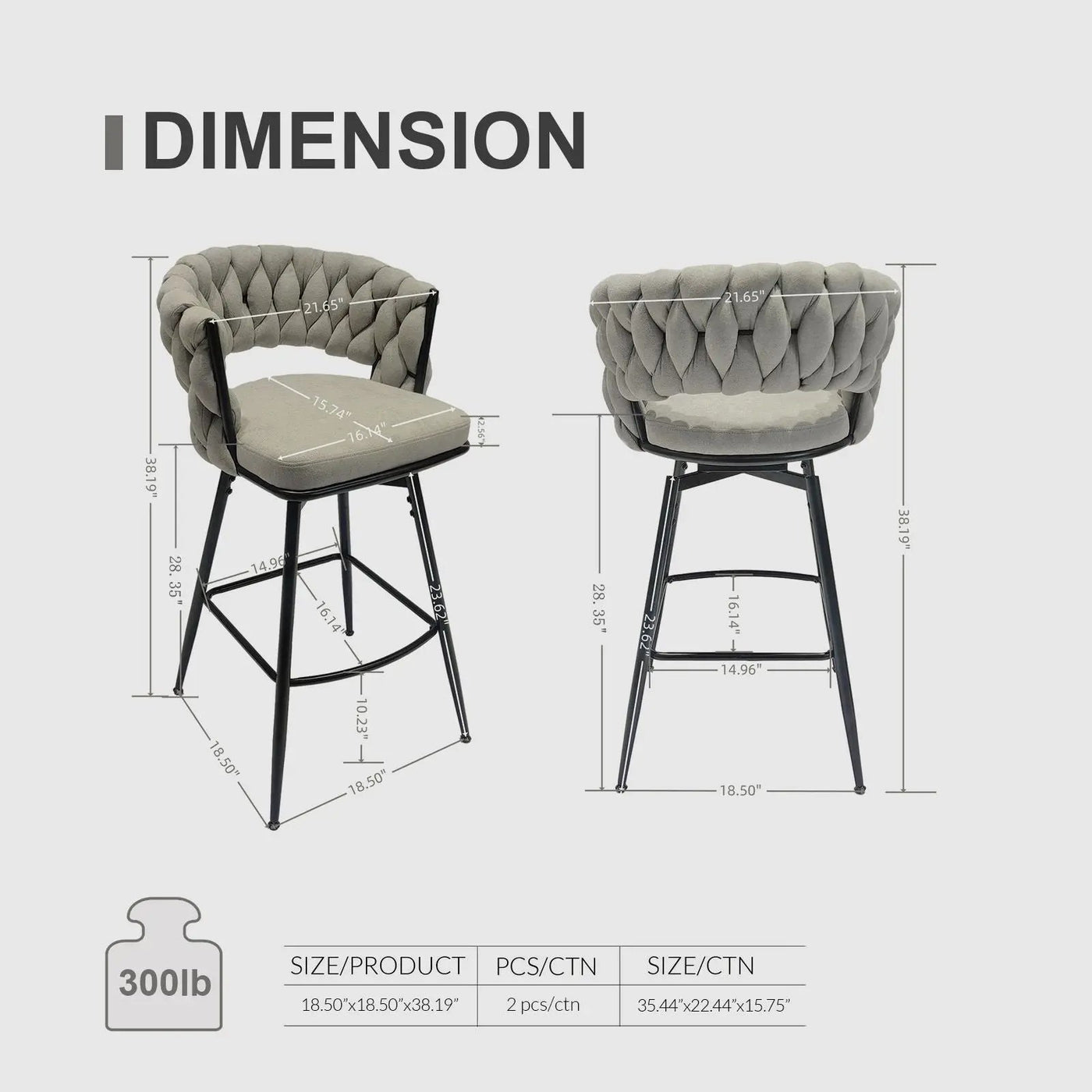 Bar Stool 360 Swivel With Back Footrest by HouseOfZazla