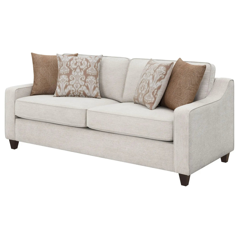 Christine Upholstered Sloped Arm Sofa Beige by Unique Piece Furniture