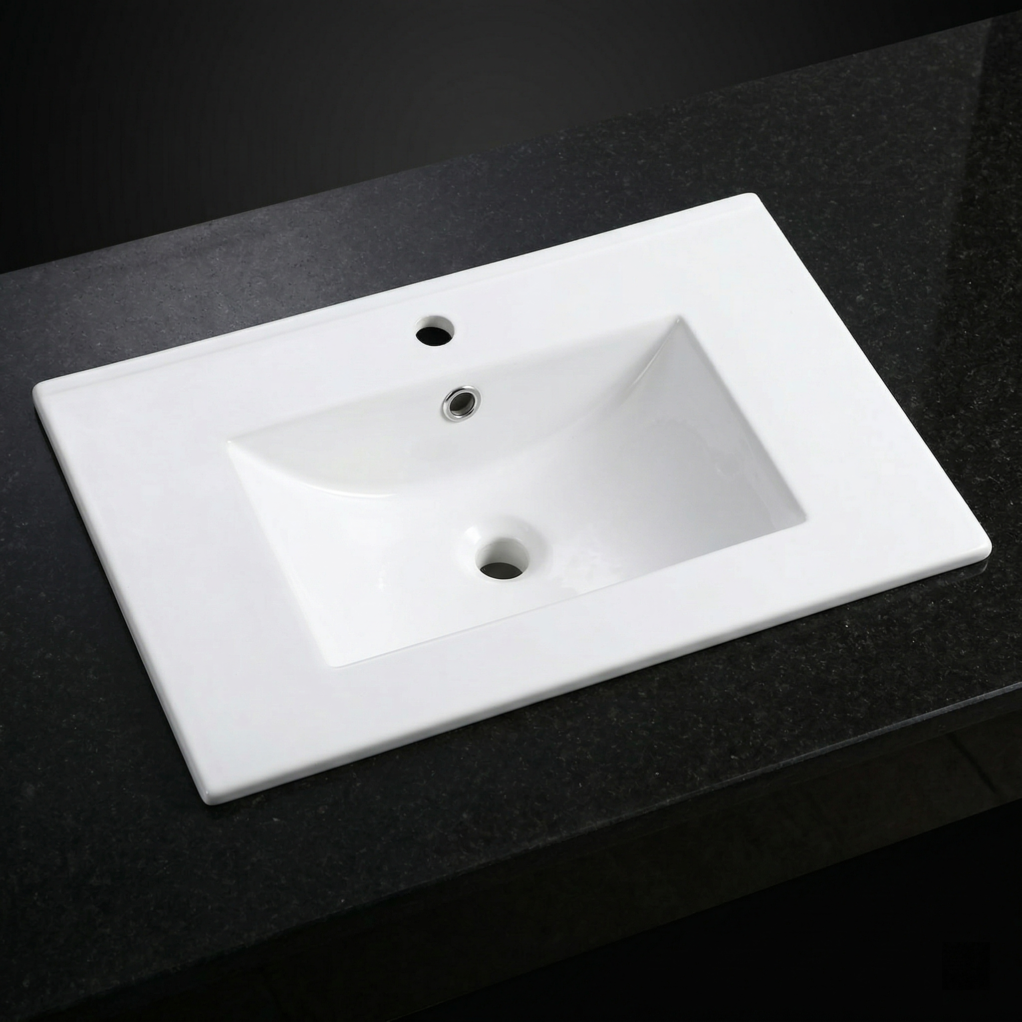 30Inch x 18.5Inch Ceramic Bathroom Vanity Sink Top with Single Hole by HouseOfZazla