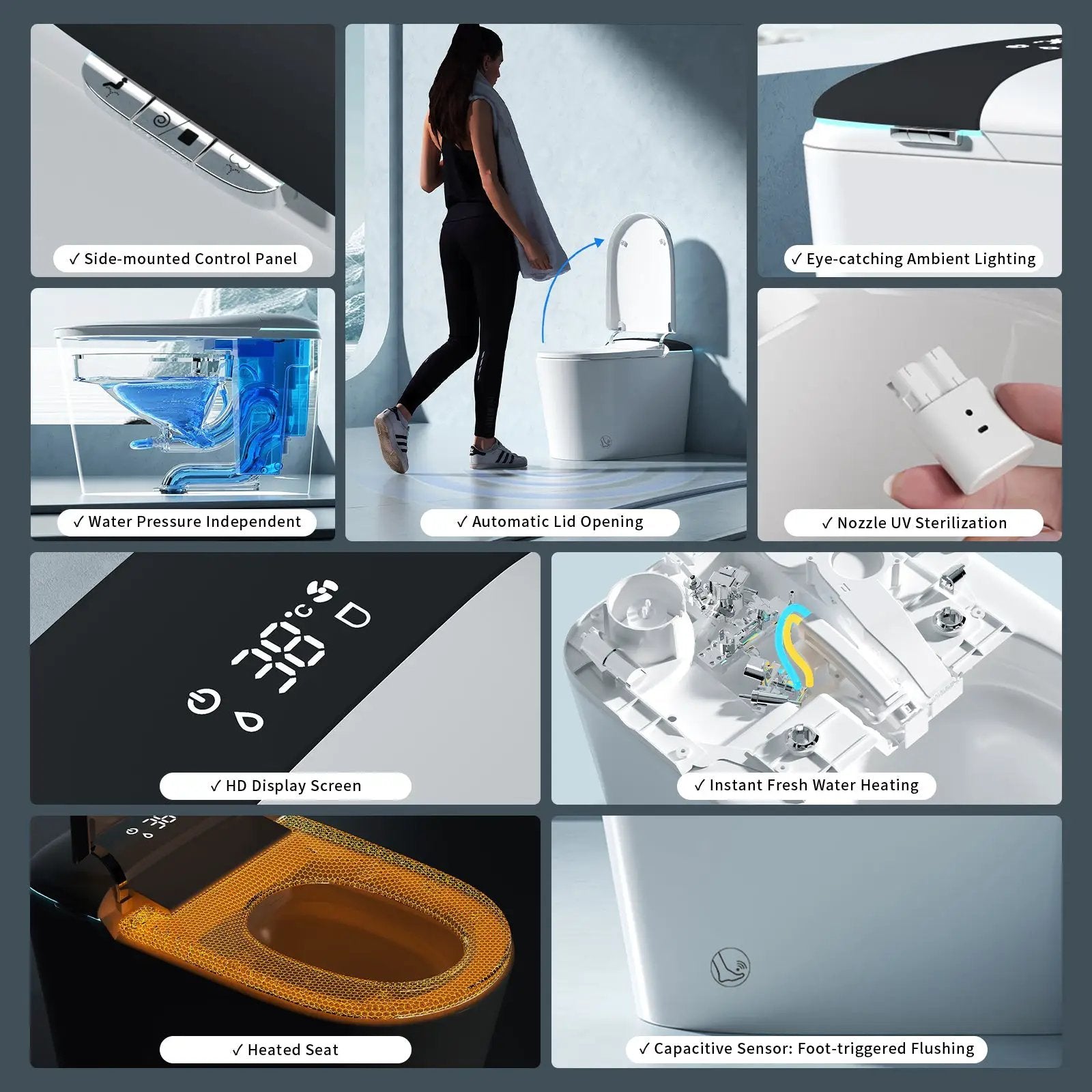 E40 Smart Toilet with Built-In Bidet and Advanced Features by HouseOfZazla