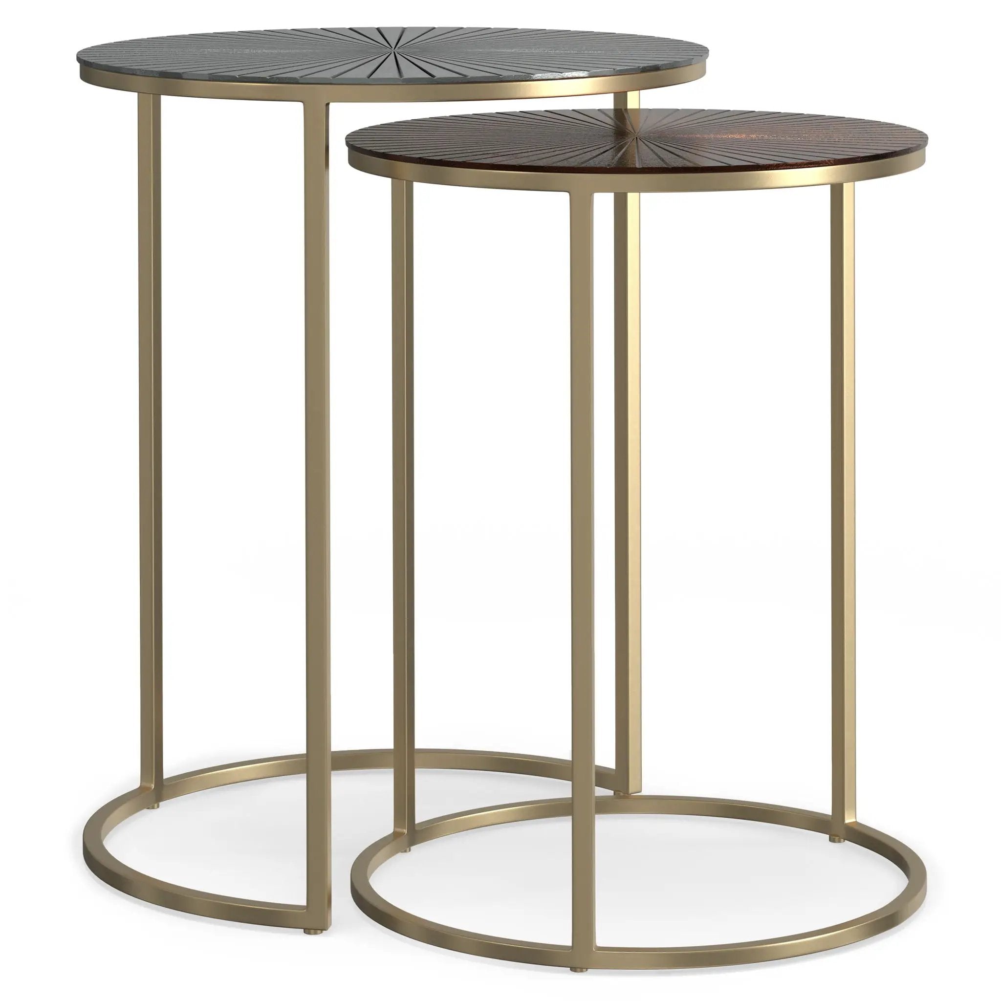 Drake - 2 Piece Nesting Table - Antique Nickel / Antique Copper by Unique Piece Furniture