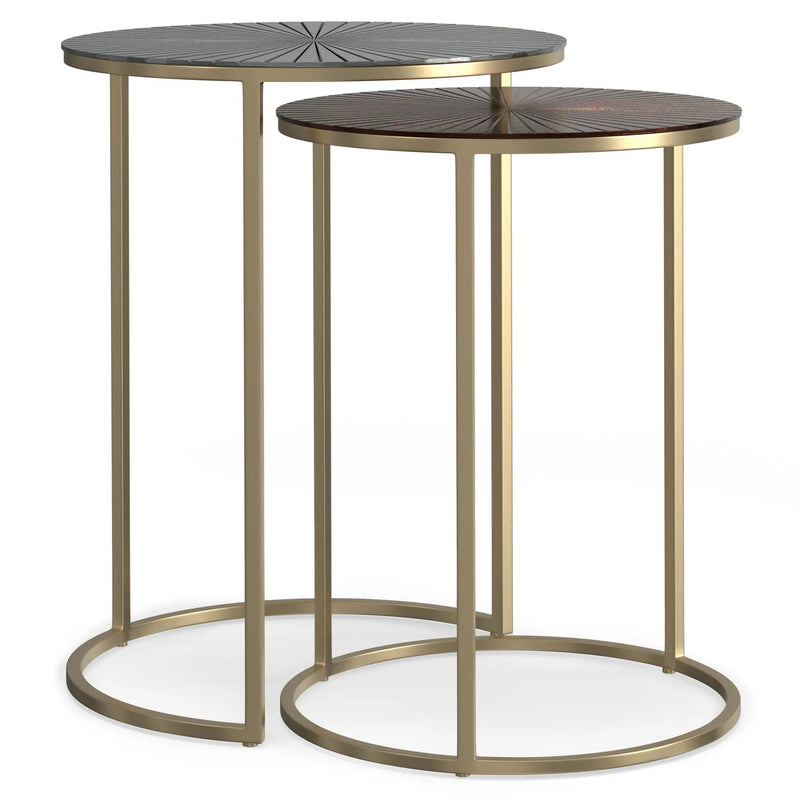 Drake - 2 Piece Nesting Table - Antique Nickel / Antique Copper by Unique Piece Furniture