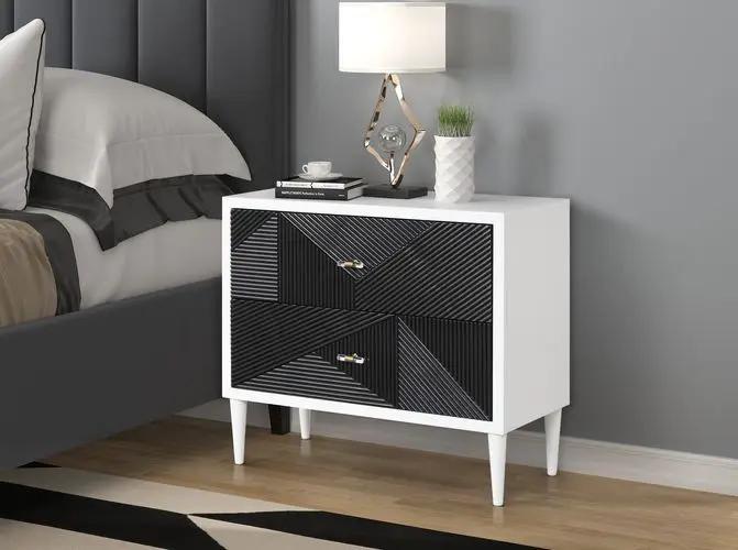 Dubni - Accent Table - White & Black by Unique Piece Furniture
