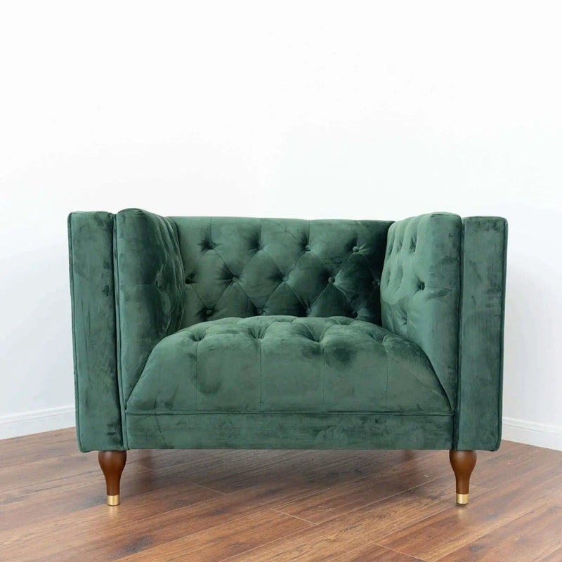 Evelyn - Mid-Century Modern Tufted Back Lounge Chair by Unique Piece Furniture