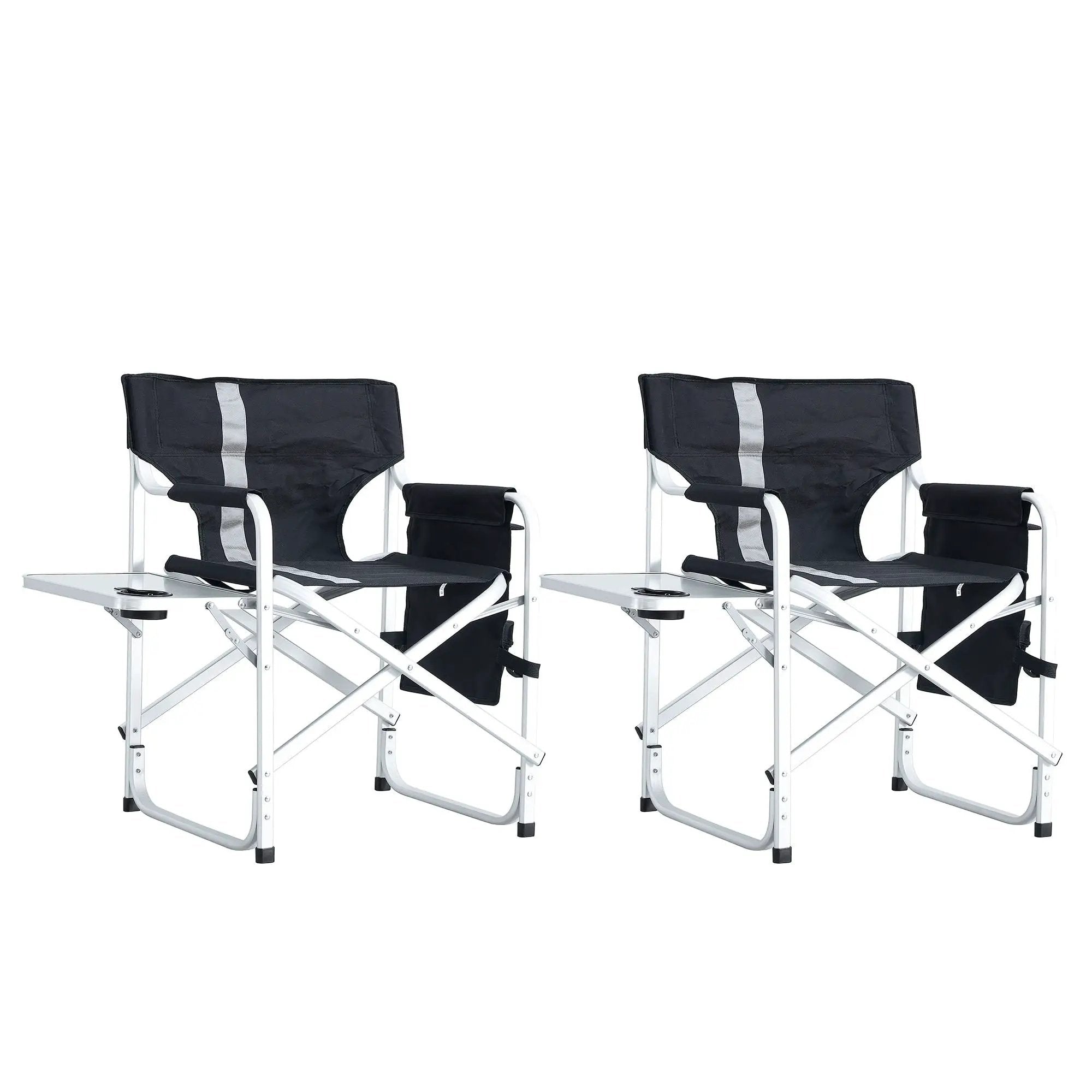 Padded Folding Outdoor Chair With Side Table And Storage Pockets, Lightweight Oversized Directors Chair For Indoor, Outdoor Camping, Picnics And Fishing by HouseOfZazla