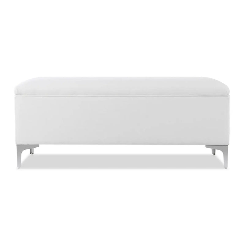 Madelyn - Modern Storage Bench - Bright White Dye by HouseOfZazla