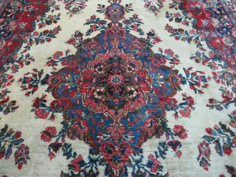 Persian Sarouk Rug 9x12 - Semi Open Field Medallion Carpet by Jewel Rugs