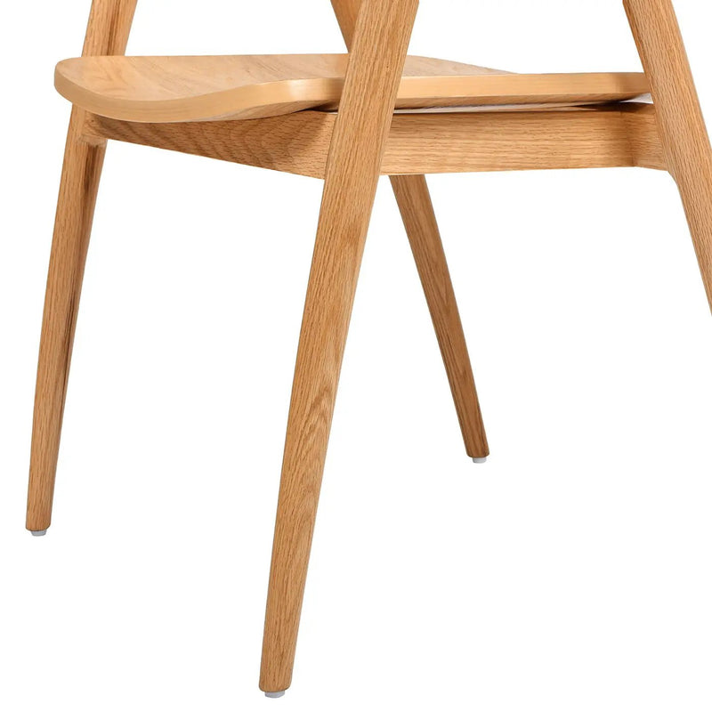 Simeon - Scandinavian Sculpted Dining Chair - Warm Natural Brown by Unique Piece Furniture
