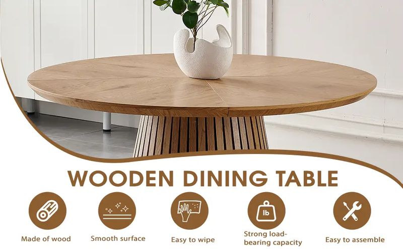 Wooden Dining Table - Modern Round Kitchen Design by HouseOfZazla