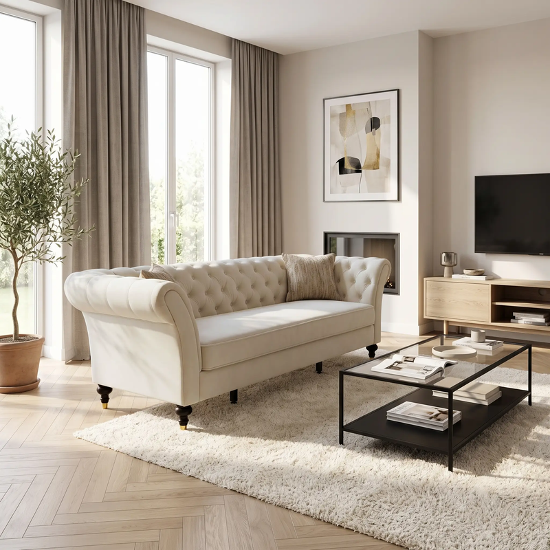 88.5" Chesterfield Sofa by HouseOfZazla