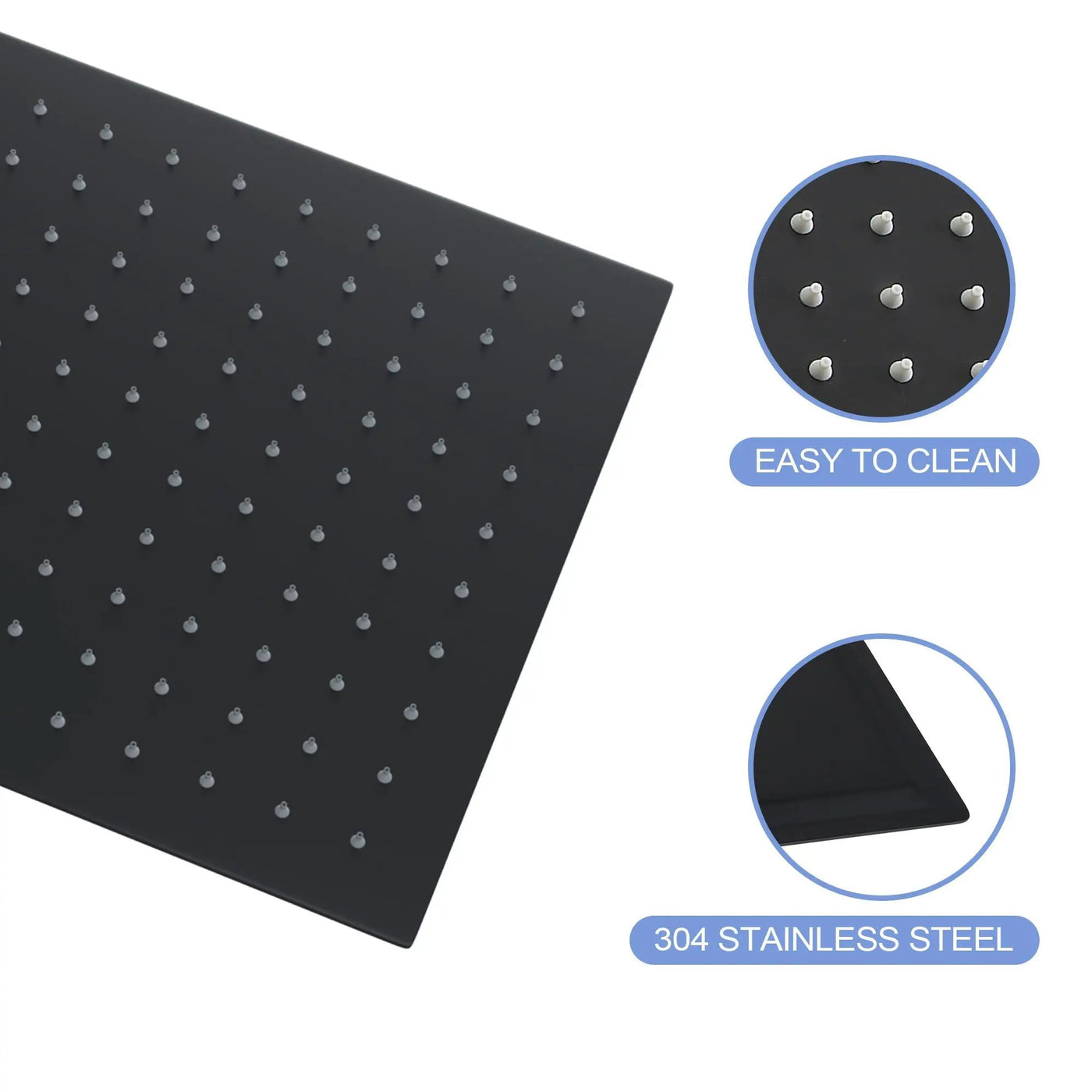 Modern 10" Square Rainfall Shower Head & Stainless Steel Wall Or Ceiling Mount Luxury Spa Shower Panel by HouseOfZazla
